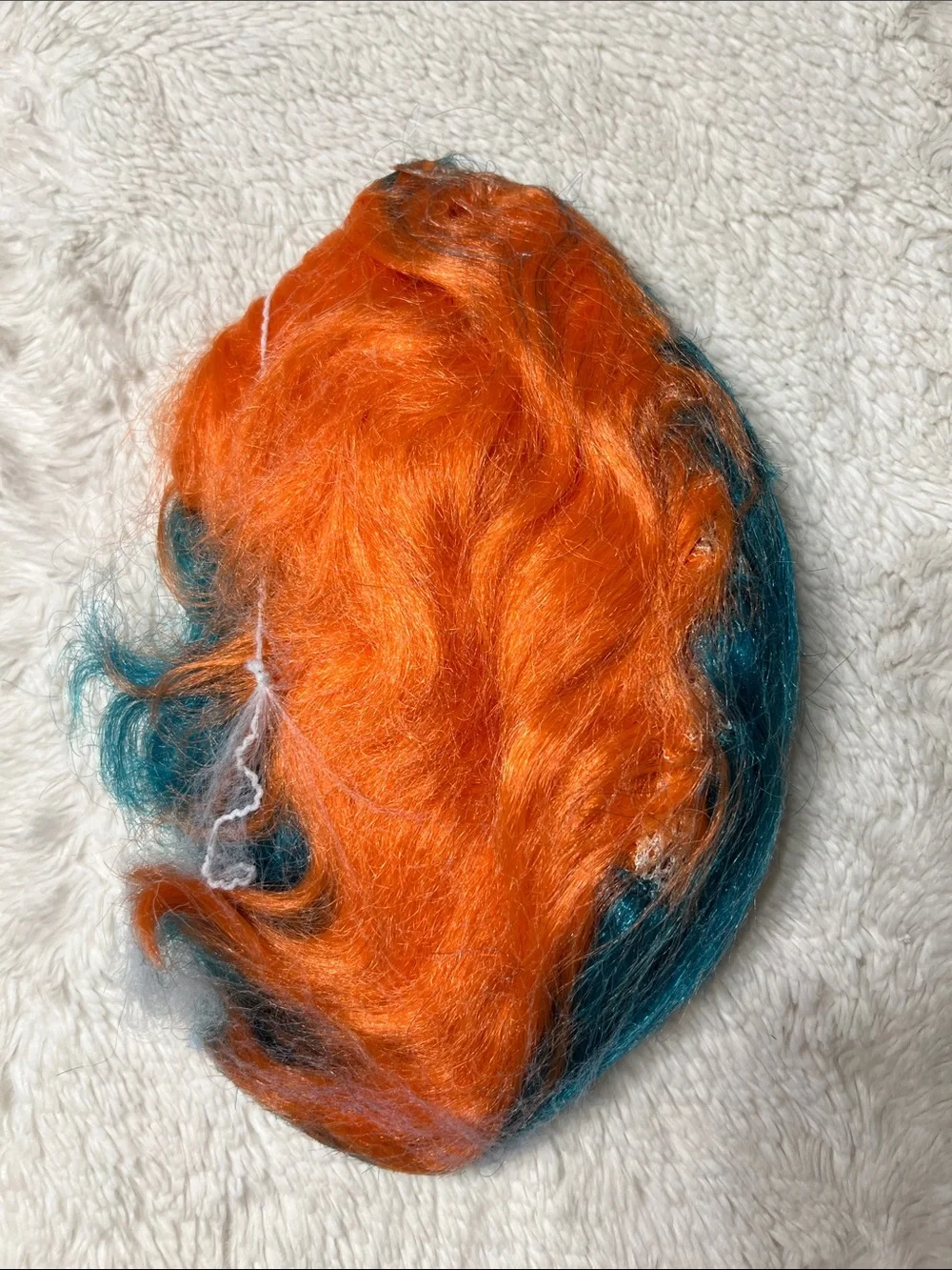 Sports fun adult wig Orange Blue New